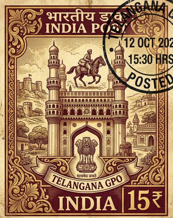 Vintage Indian Postal Stamp
